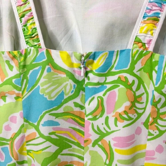 Lilly Pulitzer Fryer Shift Dress Size 4 Elephant Ears Multi Green Yellow Pink - Picture 7 of 15
